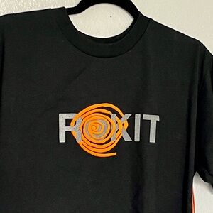 ROKIT Black T-Shirt with Orange Logo 3M lettering size medium